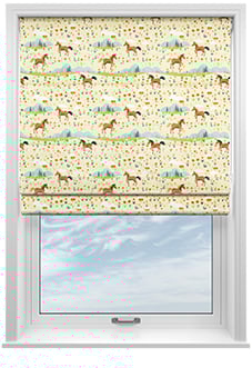 Prairie Horses, Amber Acres - Motorised Roman Blind